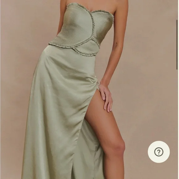 Meshki | Dresses | Elegant Strapless Sage Green Dress | Poshmark
